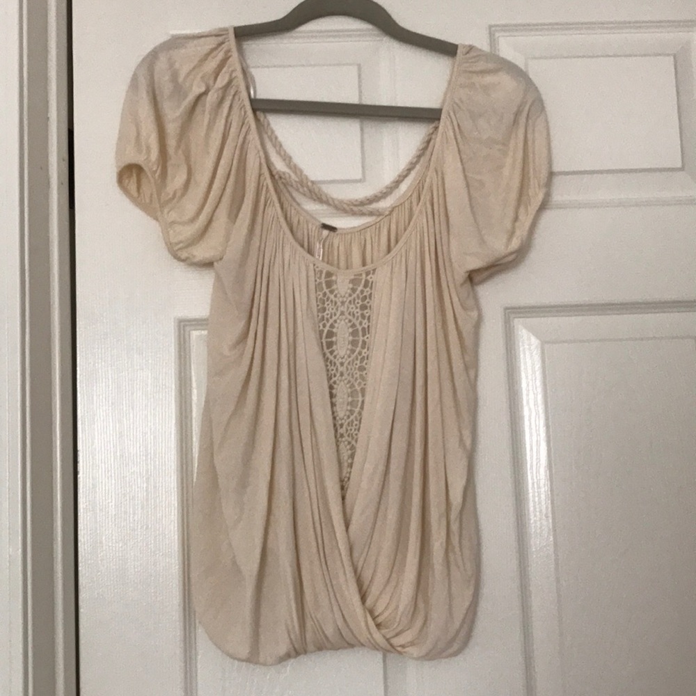 Free People Cream Crochet top